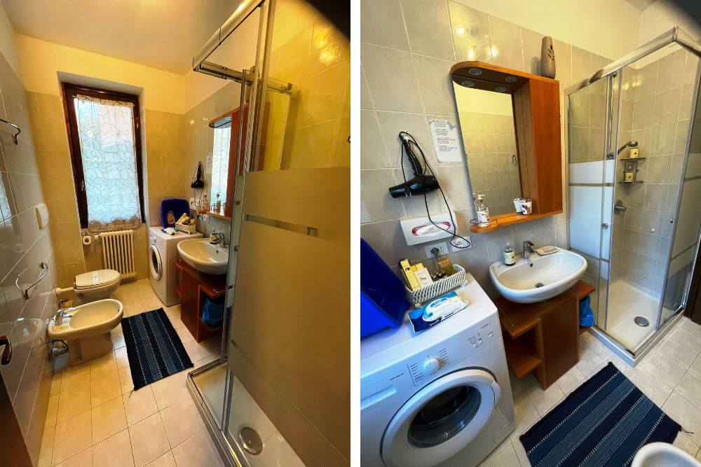 Equipped bathroom of the apartment Achille in Vezio